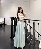 ロングドレス キャミワンピ クリスタルチェーン エレガント×可憐 大きめフレア チュール素材 デート 結婚式 二次会 パーティー 女子会 JC2-XKDHS-109-8345-Sep4