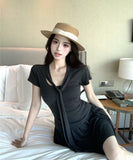 【2点セット 】ミニドレス キャバドレス セクシー レトロ  ウエストシェイプ デート LW2-XKDD426-6312-Sep12