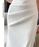 【2色】ロングドレス キャバドレス セクシー 深Vネック スリット入り キャミソール タイトライン エレガント パーティードレス  JC2-YM9205