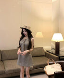 Lady's coco ミニドレス キャバドレス セクシー キラボシ レトロ ウエストシェイプ デート LW2-XKDZD335A-3105-Sep21