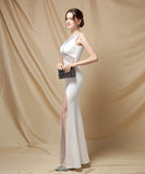 【5色】ロングドレスマーメイドドレスナイトドレスエレガントオフショルダーセクシー高級感手作りドレス宴会パーティー演奏会 WQ2-YEY18681#