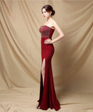 【3色】ロングドレスベアトップキラキラセクシー手作りドレスナイトドレス高級感演奏会宴会パーティーイベント WQ2-YEY18717#