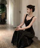 ロングドレスタイトドレスマーメイドドレスセクシーエレガント谷間見せセレブ風気質パーティー WQ2-ZED88687HS109