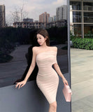 ミニドレスキャバドレスチュールワンショルダーセクシーパーティー指名ナイトクラブキャバクラ WQ2-ZED883280DXH502