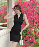 【3色】ミニドレス キャバドレス セクシー Vネック ニット 細見え ボディコン タンクワンピ お出かけ デート 出勤 JC2-JW1911GT510