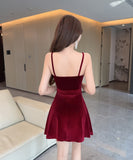 【2色】 ミニドレス キャバドレス セクシー  ミニ丈  ベロア タイトドレス  デート LW2-DD5841