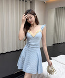 【3色】ミニドレス キャバドレス セクシー  花柄キャミワンピース  レギンスセット  ウエストマーク  フェミニン 大人可愛いコーデ  Vネック  LW2-DD5956