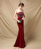 【3色】ロングドレスベアトップキラキラセクシー手作りドレスナイトドレス高級感演奏会宴会パーティーイベント WQ2-YEY18717#