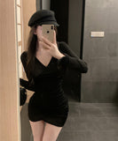 新色追加  ミニドレス  キャバドレス ミニ丈 ギャザー ウエストシェイプ 着痩せ効果 大人かわいい LW2-ZED883233DXH502