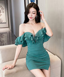 【3色】ミニドレス キャバドレス キャミワンピ セクシー ロータスワンレーブル オープンバック ナイトクラブ JC2-YM8871