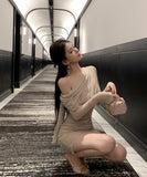 【2色】ミニドレス キャバドレス セクシー キラキラ シアーワンピース ウエストシェイプ タイトシルエット ドレープデザイン 上品 スタイリッシュ 指名 クラブ JC2-ZED88818DXH342