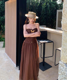 【2色】 ロングドレス キャバドレス セクシー チューブトップワンピース リボンデザイン カットアウト ウエストマーク 大人可愛い  LW2-XHY918382