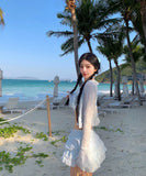 4点式セット ビキニ水着ホルターネックフリルセクシーワンピースエレガント気質 体型カバー WQ7-GM-adn004