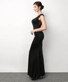 【4色】ロングドレスマーメイドドレスナイトドレスエレガントオフショルダーセクシー高級感手作りドレス宴会パーティー演奏会 WQ2-YEY8050#