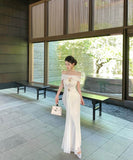 【2色】ロングドレスナイトクラブキャバドレスオフショルダーセクシーエレガント宴会パーティーレース高級感イベント WQ2-ZED888638DXH238A