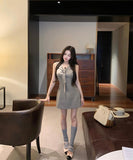 Lady's coco ミニドレス キャバドレス セクシー キラボシ レトロ ウエストシェイプ デート LW2-XKDZD335A-3105-Sep21