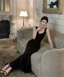 ロングドレスタイトドレスマーメイドドレスセクシーエレガント谷間見せセレブ風気質パーティー WQ2-ZED88687HS109