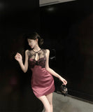 ミニドレスキャバドレスレース谷間見せセクシータイトドレスパーティーナイトクラブ WQ2-XKD-D342-976-Mar10