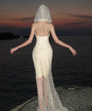 ロングドレスキラキラセクシーおしゃれ誕生日パーティー透明感ナイトクラブ WQ2-XHY919171