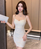 【3色】ミニドレス キャバドレス セクシー タイトワンピ スリムフィット ウエストマーク ボディコンドレス LW2-LQE7226GT536