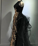 ロングドレス キャバドレス パーティードレス ブラック ロングドレス シルエット ハイネック マーメイドライン  誕生日 結婚式 披露宴 二次会 LW2-MBYDAL785529089441