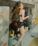 ビキニモノキニ水着体型カバーホルターネックフリル大人可愛い海ビーチ温泉 WQ7-SD3506