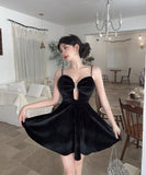 【2色】 ミニドレス キャバドレス セクシー 谷間魅せ Vネック ベルベット タイトキャミワンピース ウエストマーク パーティー 指名 LW2-DD5932