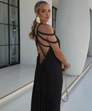 【6色】サンドレス ロングドレス 谷間見せ バックレスドレス おしゃれ クロシェ編み hot girl WQ2-CM81633