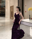 ロングドレスバックレスドレス宴会パーティーキャバドレスキャミワンピナイトクラブキラキラセクシー高級感 WQ2-ZED888100HS109