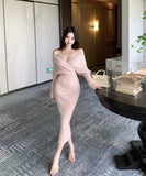 Lady's coco ロングドレス キャバドレス セクシー ボディコン マーメイドドレス エレガント 二次会 披露宴 上品  LW2-XKDD426-7937-Sep13