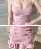 【3色】ミニドレス キャバドレス セクシー タイトミニワンピース Vネック キャミソール デート 指名 LW2-DD5936