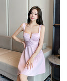 ミニドレス キャバドレス セクシー 谷間魅せ キャミワンピ ウエストシェイプ Aライン 夜遊び クラブ JC2-YM8877