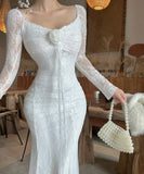 【3色】ロングドレス キャバドレス セクシー レース  ノースリーブ リボンストラップ LW2-DD5819