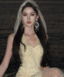 ロングドレスキラキラセクシーおしゃれ誕生日パーティー透明感ナイトクラブ WQ2-XHY919171