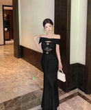 【2色】ロングドレスナイトクラブキャバドレスオフショルダーセクシーエレガント宴会パーティーレース高級感イベント WQ2-ZED888638DXH238A