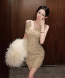 ミニドレス キャバドレス セクシー 上品 ラインストーン装飾 スリムフ ィット ボディコン デート 女子会 JC2-XKDD335A-3138-Sep21