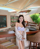 bikini水着花柄ベアトップハイウエストセクシーモノキニタンキニホルターネック温泉ビーチ海 WQ7-XYX-Q82069