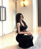 【2色】ロングドレスレース肌見せセクシーホルターネックナイトクラブキャバドレス谷間見せ WQ2-XKD-D200-2999-Mar23