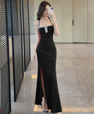 【3色】 ロングドレス キャバドレス セクシータイトキャミワンピ スリット入り ショート丈 デート 女子会 パーティー 二次会 LW2-OYF9758