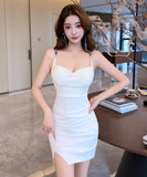 【3色】ミニドレス キャバドレス セクシー タイトワンピ スリムフィット ウエストマーク ボディコンドレス LW2-LQE7226GT536