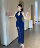 【秋新作】ロングドレス キャバドレス フレンチエレガント ワンショルダー ウエストマーク タイト シルエット 着痩せ セクシー 大人フェミニン LW2-DD5825