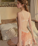 【5色】ルームウェア ランジェリー セクシー 谷間魅せ パッド付き ベルベット チュール セット 誘惑 JC8-GR6620