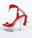 ハイヒール クリアヒール キラキラ  ビジュー ストーム付きピンヒール 美脚効果 歩きやすい 靴 セクシー サンダル LW5-JJ190-Q23