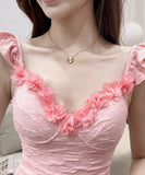 【3色】ミニドレス キャバドレス セクシー  花柄キャミワンピース  レギンスセット  ウエストマーク  フェミニン 大人可愛いコーデ  Vネック  LW2-DD5956