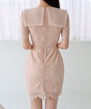 ミニドレスレース気質エレガントリボン女子力通勤カワセクシー同伴WQ2-ZED88784E49