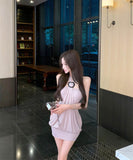 ミニドレスキャバドレスホルターネックタイトドレスセクシー着痩せ気質ナイトクラブ WQ2-XKD-D445-2273-Apr16