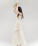 ロングドレス高級感フリルチュール非対称エレガント宴会パーティー二次会おしゃれ通勤OL風着痩せ WQ2-ZED887030GT415