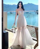 ロングドレス キャバドレス セクシー プリーツ キャミソール エアリー 清楚感 バックオープン デイリー使い 指名 JC2-XHY9304