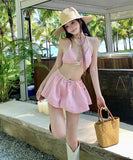 【2色】【3点セット】水着 ビキニ セクシー ガーリー バックオープン ビーチ 温泉 リゾート JC7-DP-A23026