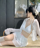 【3点セット】水着 ビキニ スカートビキニ ガーリー ティアードスカート 温泉 リゾート ビーチ JC7-DP-A23034